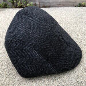 Men's Chevron Print Newsboy Hat Gatsby Cap Soft Felt 58cm